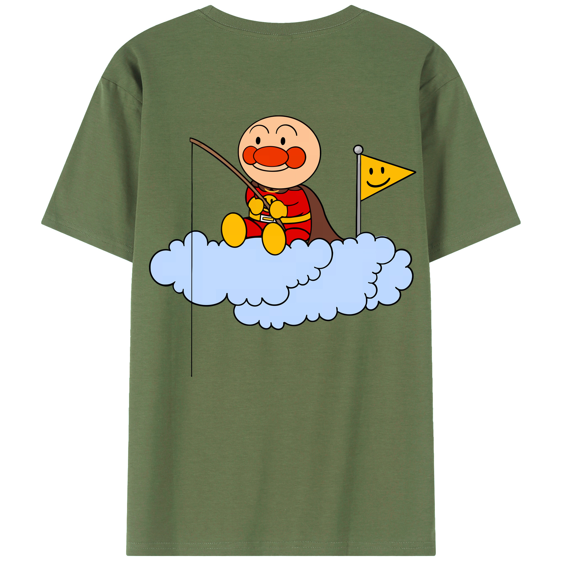 （画像用） アンパンマン Anpanman 綿100％ メンズ半袖Tシャツ（バックプリント） 通気性